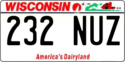 WI license plate 232NUZ