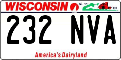 WI license plate 232NVA