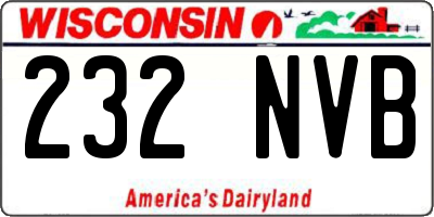WI license plate 232NVB