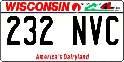 WI license plate 232NVC