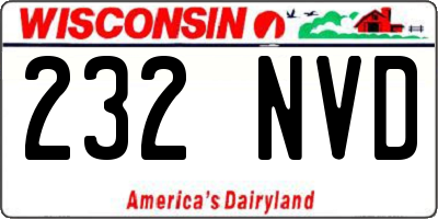 WI license plate 232NVD