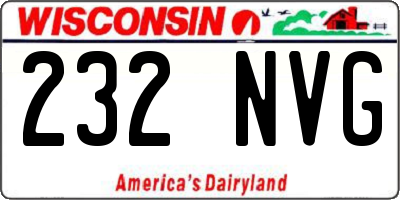 WI license plate 232NVG