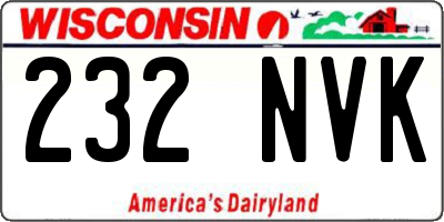 WI license plate 232NVK