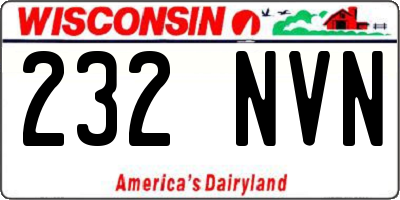 WI license plate 232NVN