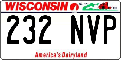 WI license plate 232NVP