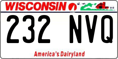 WI license plate 232NVQ