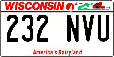 WI license plate 232NVU