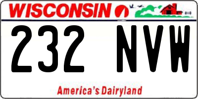 WI license plate 232NVW