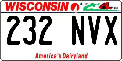 WI license plate 232NVX
