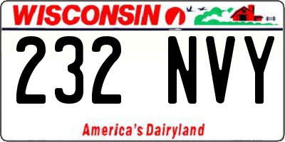 WI license plate 232NVY