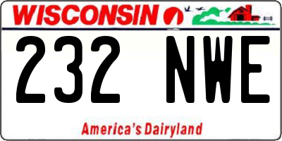WI license plate 232NWE