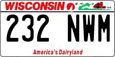 WI license plate 232NWM