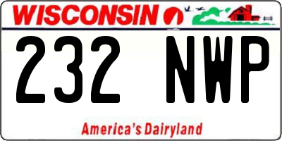 WI license plate 232NWP