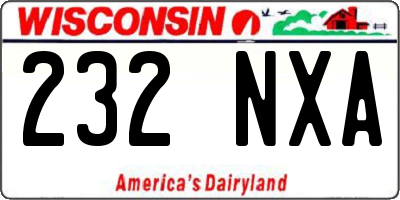 WI license plate 232NXA