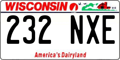 WI license plate 232NXE