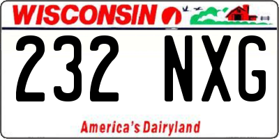 WI license plate 232NXG