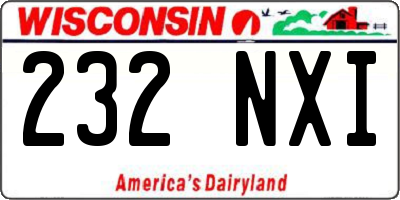 WI license plate 232NXI