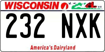 WI license plate 232NXK