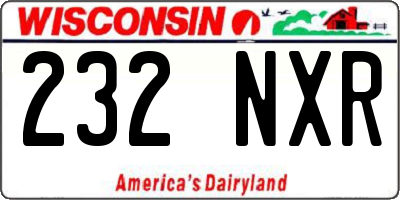 WI license plate 232NXR