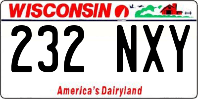 WI license plate 232NXY