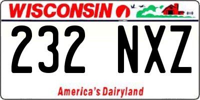 WI license plate 232NXZ