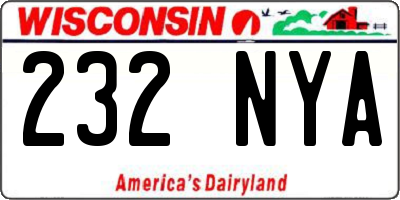 WI license plate 232NYA