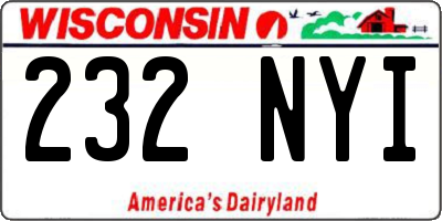 WI license plate 232NYI