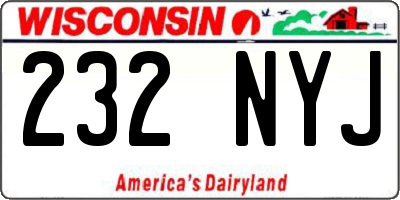 WI license plate 232NYJ
