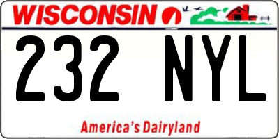 WI license plate 232NYL