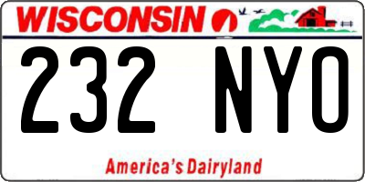 WI license plate 232NYO