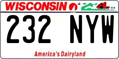 WI license plate 232NYW
