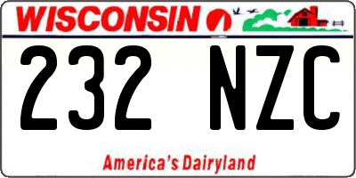WI license plate 232NZC