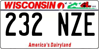 WI license plate 232NZE