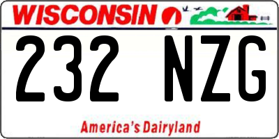 WI license plate 232NZG