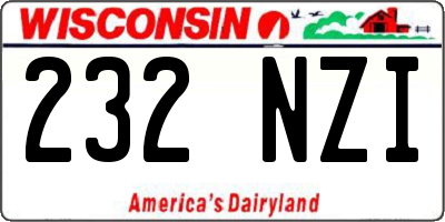 WI license plate 232NZI