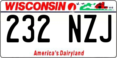 WI license plate 232NZJ