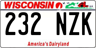 WI license plate 232NZK