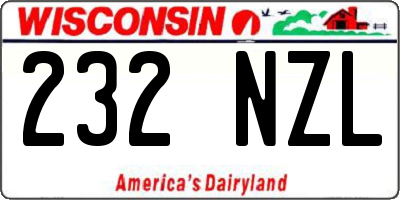 WI license plate 232NZL