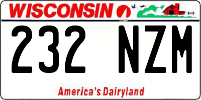 WI license plate 232NZM