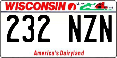 WI license plate 232NZN
