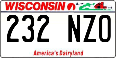 WI license plate 232NZO