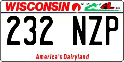 WI license plate 232NZP