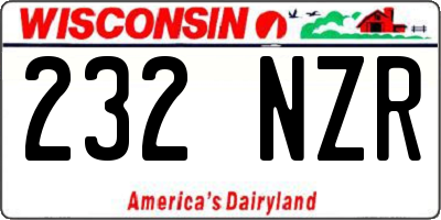 WI license plate 232NZR