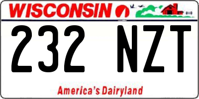 WI license plate 232NZT