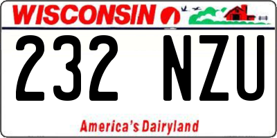 WI license plate 232NZU