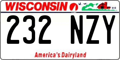 WI license plate 232NZY