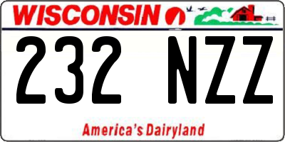 WI license plate 232NZZ
