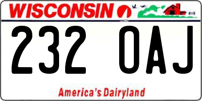 WI license plate 232OAJ