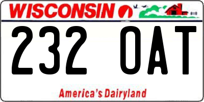 WI license plate 232OAT