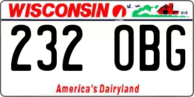 WI license plate 232OBG